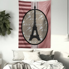 Vintage Eiffel Silhouette Tapestry