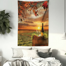 Tuscany Land Rural Field View Tapestry