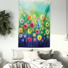 Colorful Garden Meadow Theme Tapestry