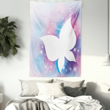 White Floral Tapestry