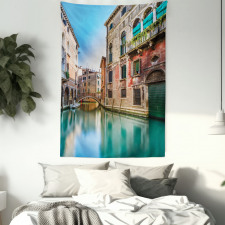 Italy City Water Canal Tapestry