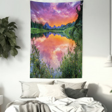 Sunset Reflection River Tapestry