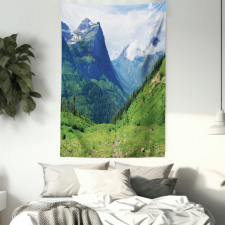 Summer Cloudy Peaks and Grass Tapestry