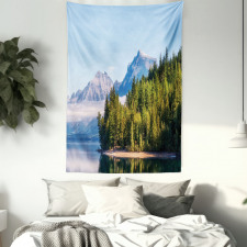 Forest with Misty Mountains Tapestry