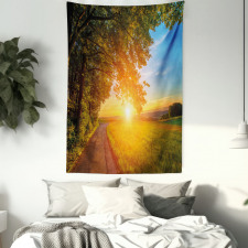 Tranquil Path at Sunset Tapestry