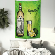 Bottle Shot Glass and Lime Tapestry