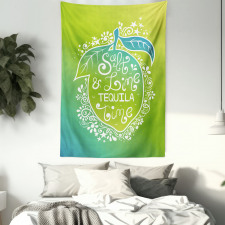 Vibrant Ombre Text on Lemon Tapestry