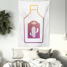 Ombre Outline Bottle Cactus Tapestry