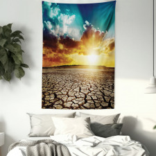 Sunset Cracked Earth Tapestry