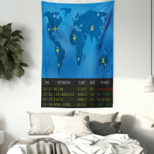 Departure Board World Map Tapestry