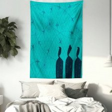 Men Look Flight Paths Tapestry