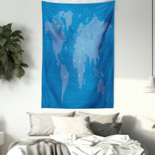 Flight Routes on World Map Tapestry