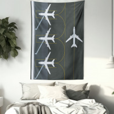 Landed Parked Airplanes Tapestry