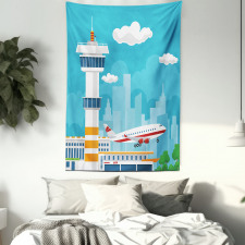 Control Tower and Plane Tapestry