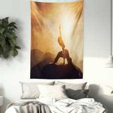 Asian Man Practices Photo Tapestry