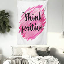 Text Pink Strokes Tapestry