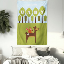 Newborn Welcome Cartoon Tapestry