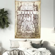 Christmas Sketch Stocking Tapestry