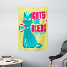 Cats are Aliens Cartoon Tapestry