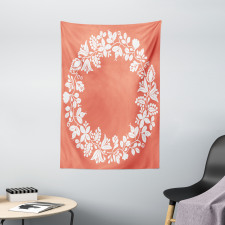 Monochrome Botany Wreath Tapestry