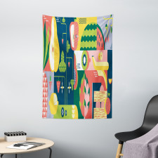 Abstract Modern Food Tapestry