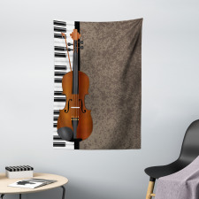 Piano and Violin Grunge Art Tapestry