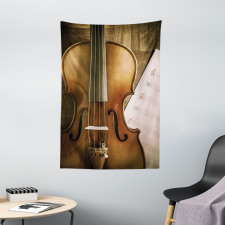 Instrument and Music Sheet Tapestry