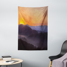 Dawn on Misty Mountains Tapestry