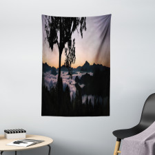 Fog Fill Valley Sunset Tapestry