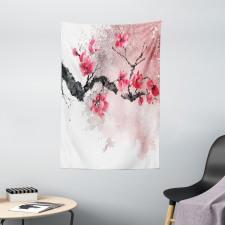 Watercolor Floral Art Tapestry