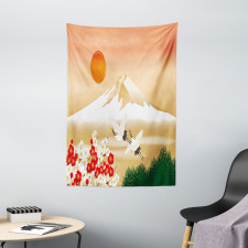Japanese Landscape and Birds Tapestry