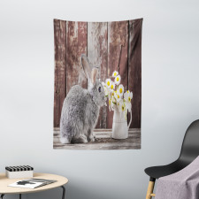 Rabbit Daisy Wooden Tapestry