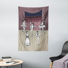 Ballerinas Stage Sketch Tapestry