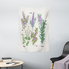 Botanical Infographic Plants Tapestry