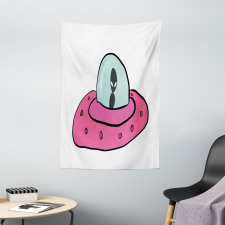 Doodle Style Flying Saucer Tapestry