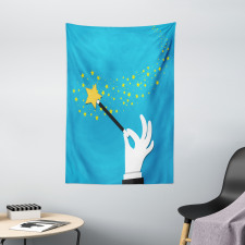 Magician Wand Spreading Stars Tapestry