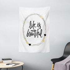 Hearts Line Words Tapestry