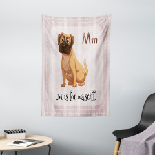 Cartoon English Mastiff Tapestry