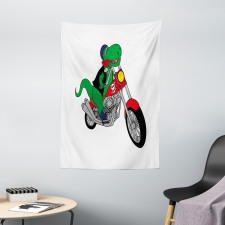 Funny Rider T-rex Tapestry