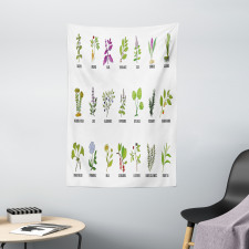 Educational Herbs Design Tapestry