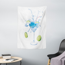 Martini Splashing Lime Tapestry