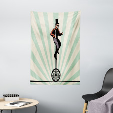 Citrus Man on Monowheel Art Tapestry