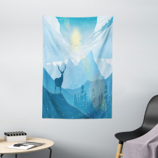 Mountain Fauna Sunrise Tapestry