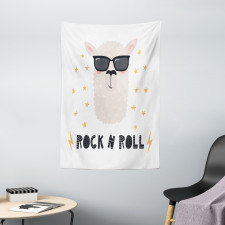 Funny Llama Portrait Tapestry