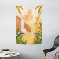 Soft Tropical Paradise Tapestry