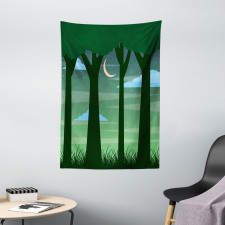 Dreamy Forest at Night Tapestry