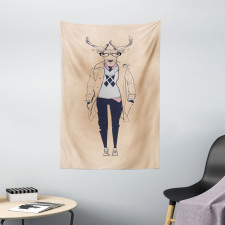 Modern Pastel Deer Animal Tapestry