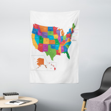 USA Map with States Tapestry