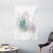 Watercolor Forest Artwork Tapestry