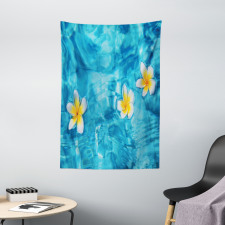 Frangipani Flower Aqua Tapestry